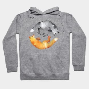 Watercolor Yin and Yang Fox Hoodie